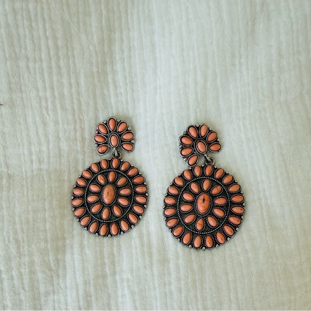 Coral Bohemian Statement Earrings